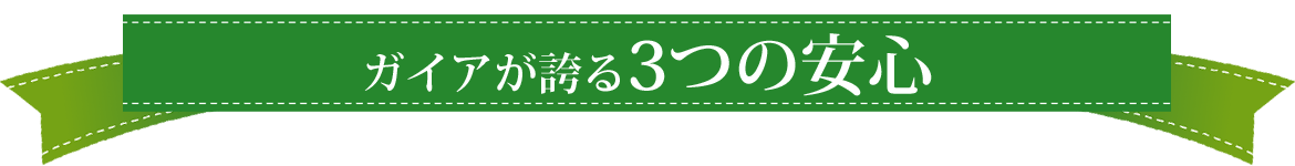 ガイアが誇る3つの安心